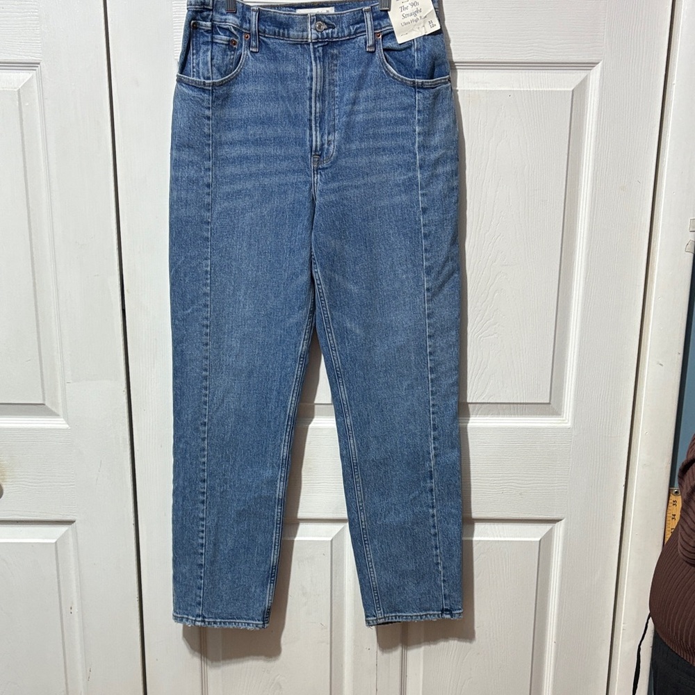 Abercrombie & Fitch Women's Straight Leg Blue Jeans